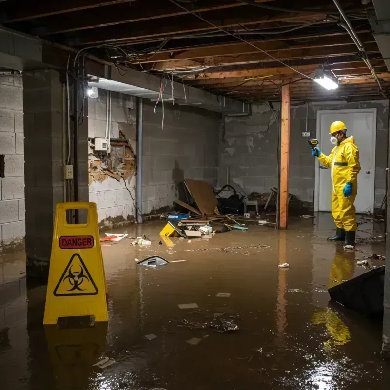 Flooded Basement Electrical Hazard in Wilkes County, NC Property