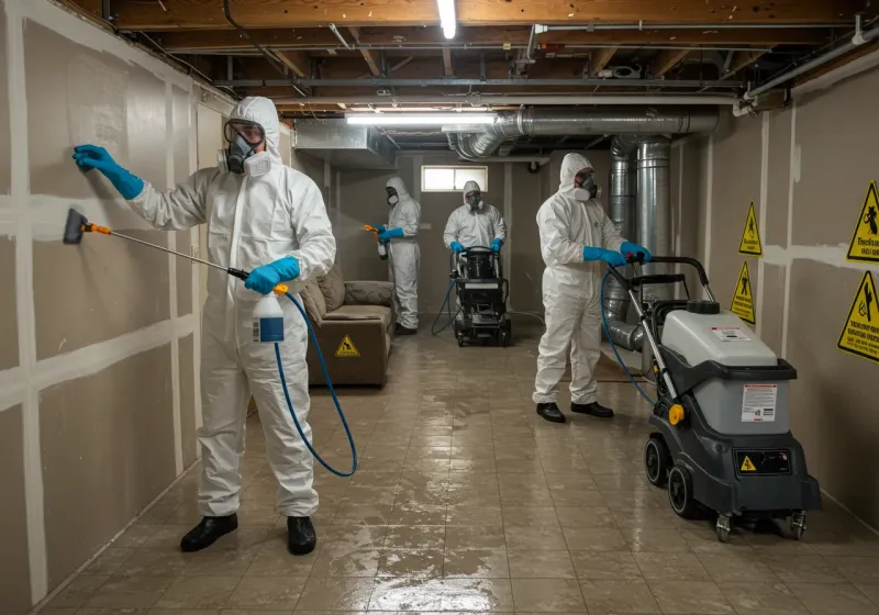 Basement Moisture Removal and Structural Drying process in Wilkes County, NC